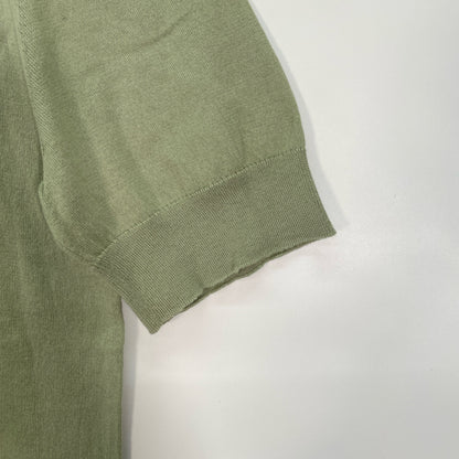 HERMES 爱马仕 21SS 绿色 棉羊毛×羊绒 短袖针织Polo衫 上衣