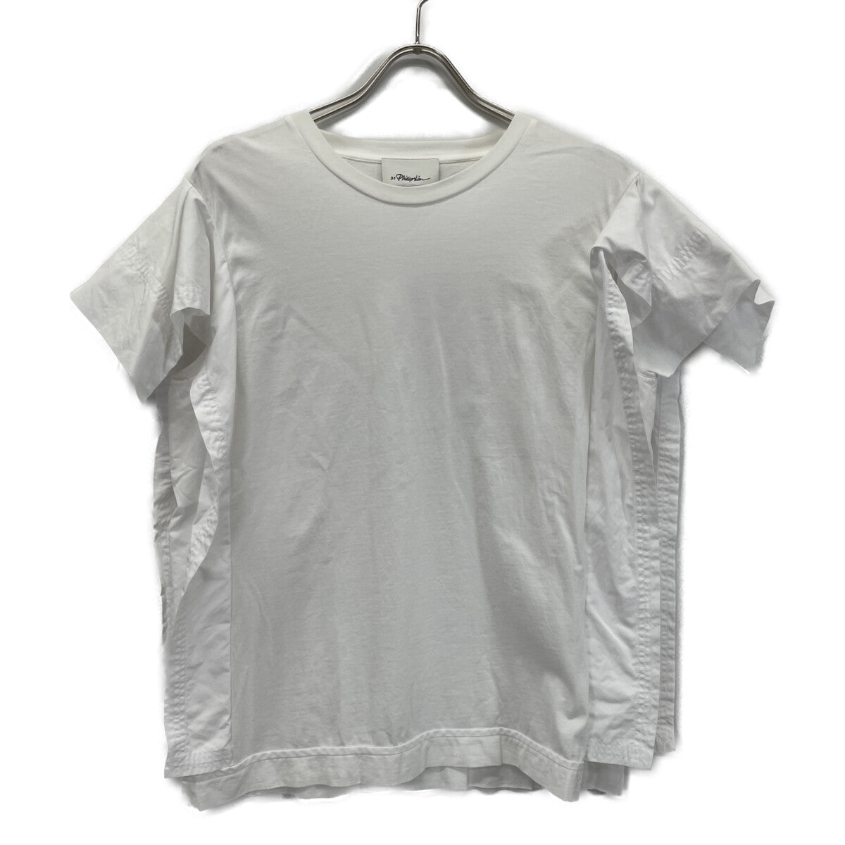 3.1 Phillip Lim 21SS E211-1696MJY White Cotton Ruffle Sleeve Short Sleeve Cut and Sew Top L Ladies