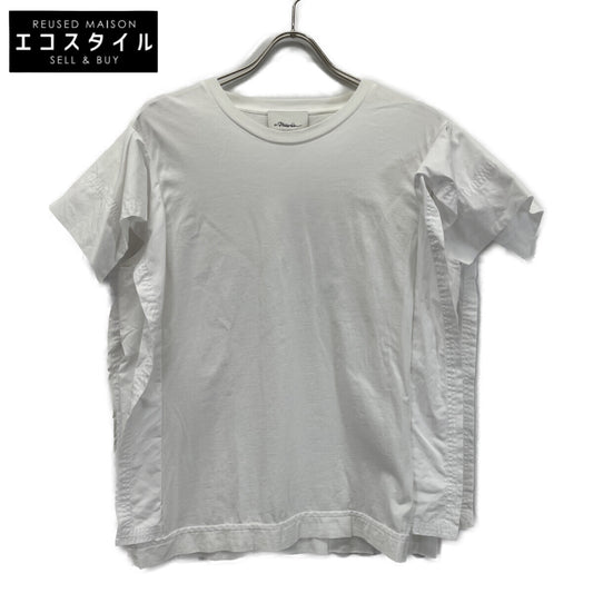3.1 Phillip Lim 21SS E211-1696MJY White Cotton Ruffle Sleeve Short Sleeve Cut and Sew Top L Ladies