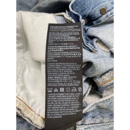 SAINT LAURENT PARIS 圣罗兰巴黎 23年款 758262 Y372Y 浅蓝色 棉 YSL标志吊饰 牛仔裤 下装