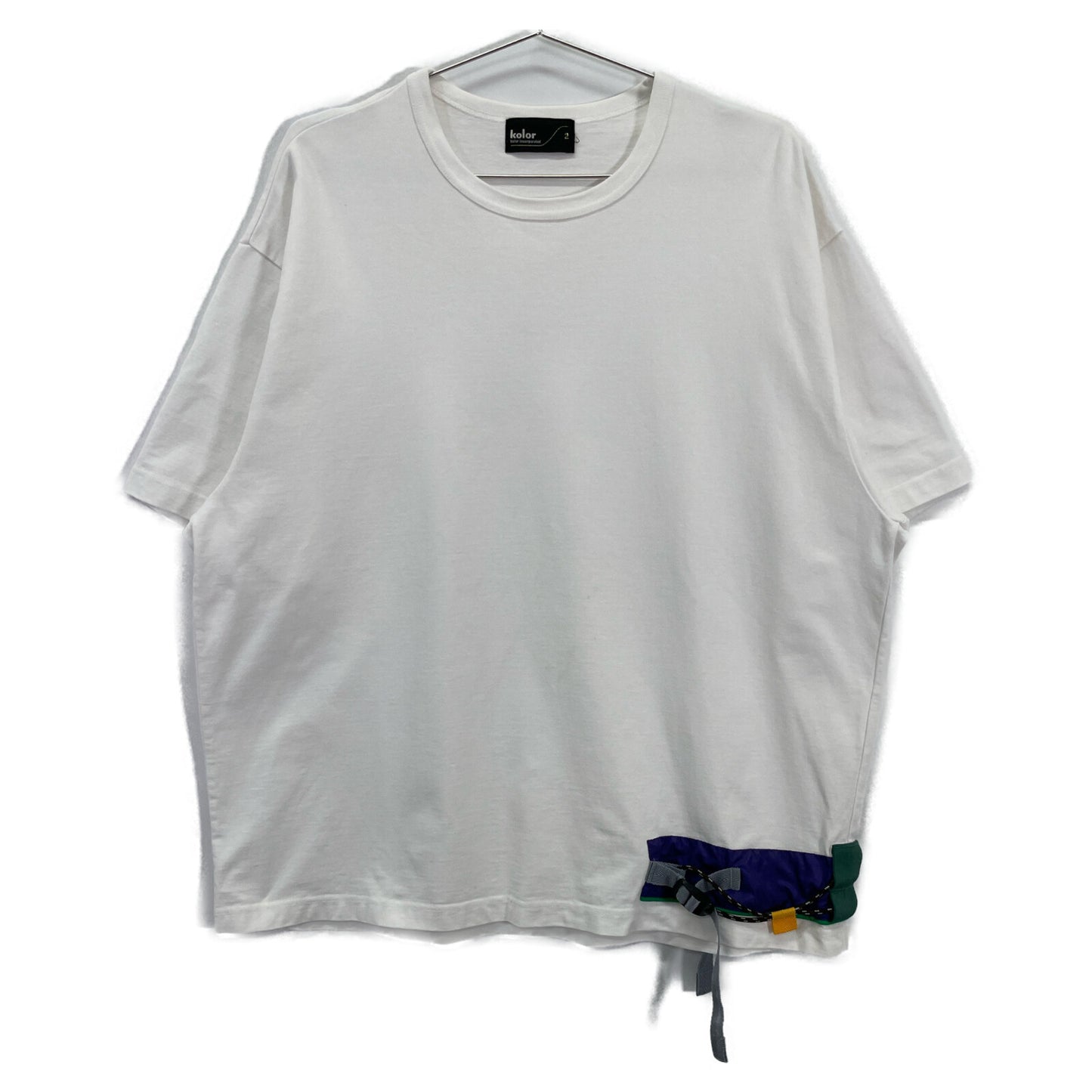 kolor 23SS 23SCM-T17207S White Cotton Patchwork-Panel Tee Top 2 Men's