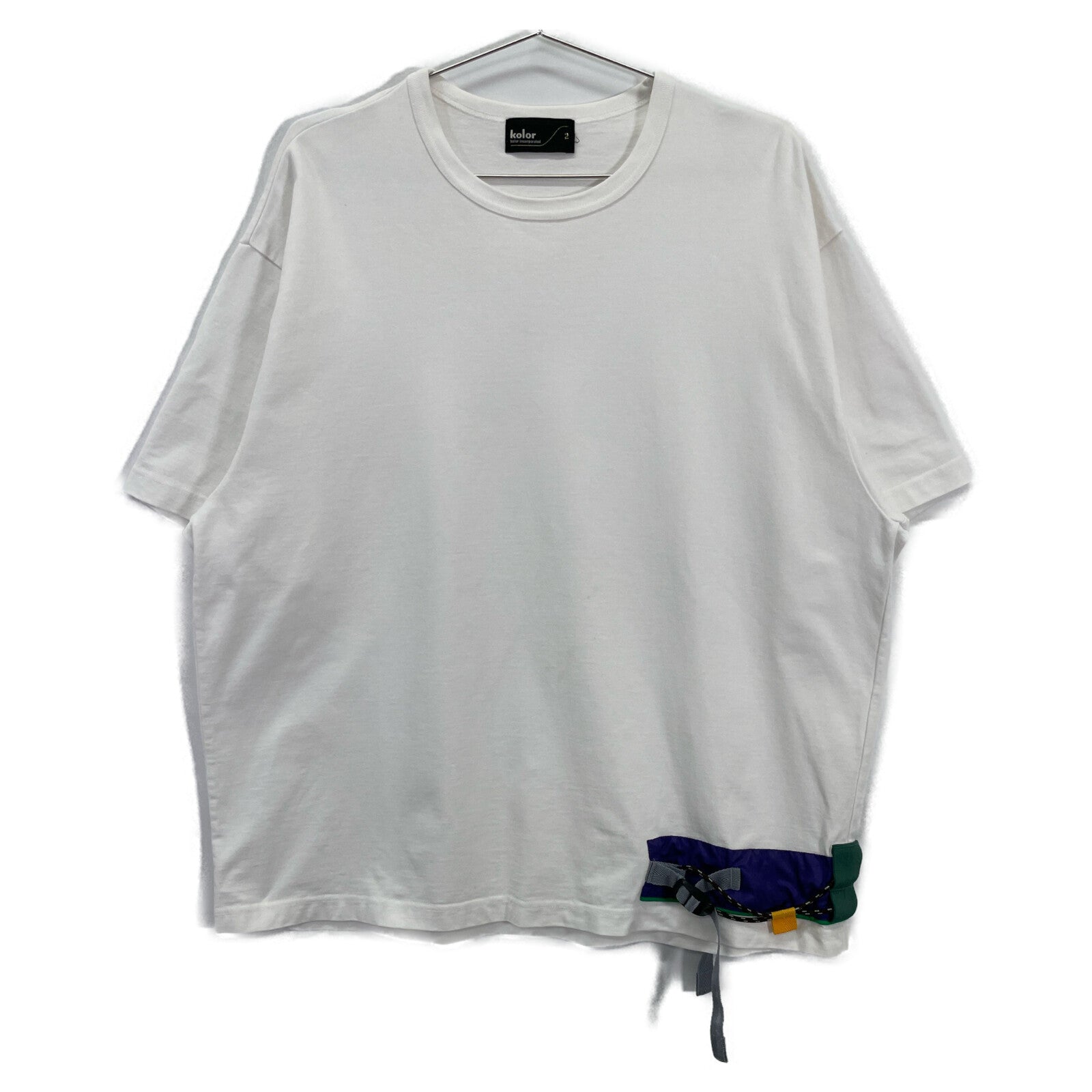 kolor 23SS 23SCM-T17207S White Cotton Patchwork-Panel Tee Top 2 Men's