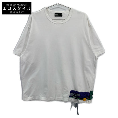 kolor 23SS 23SCM-T17207S White Cotton Patchwork-Panel Tee Top 2 Men's