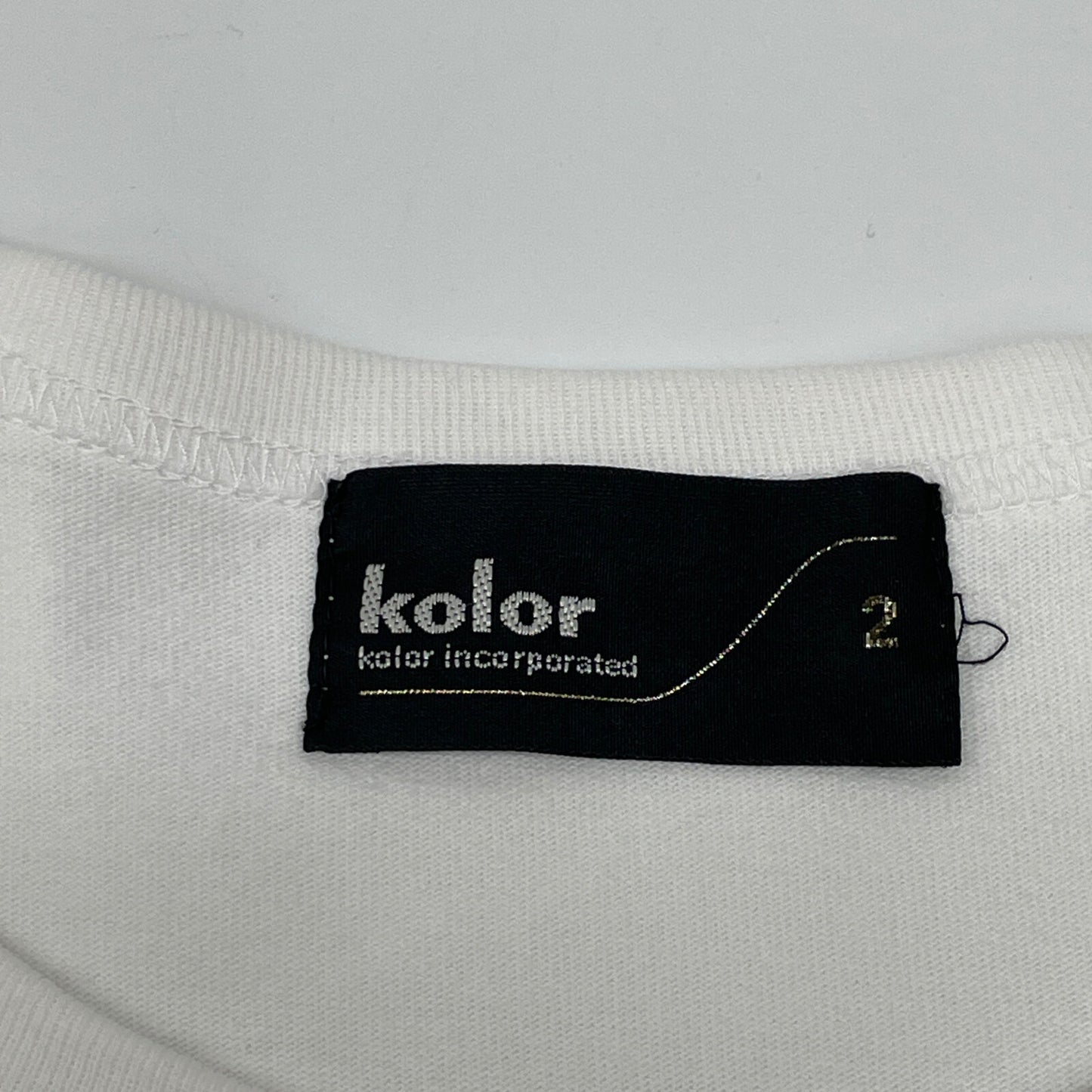 kolor 23SS 23SCM-T17207S White Cotton Patchwork-Panel Tee Top 2 Men's