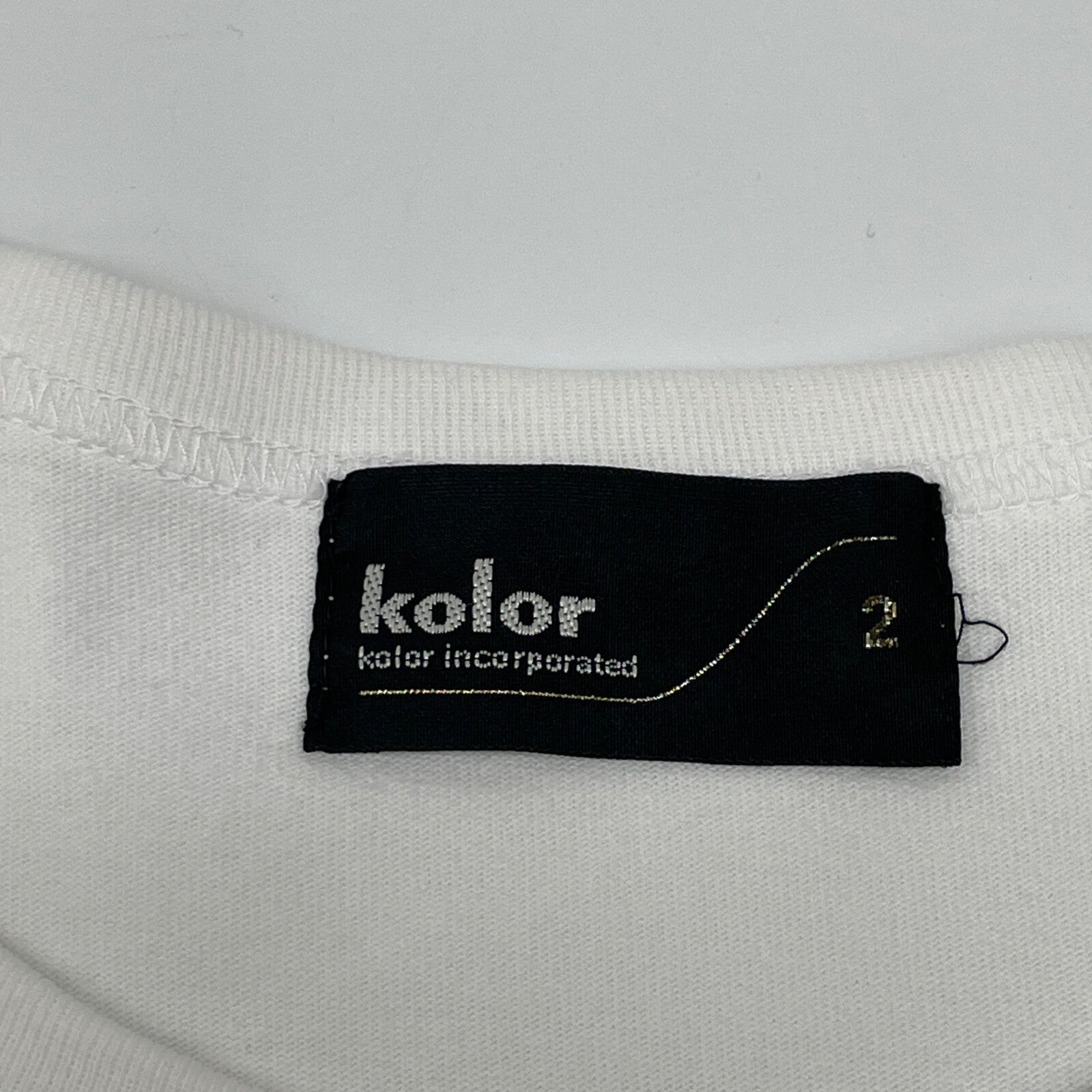 kolor 23SS 23SCM-T17207S White Cotton Patchwork-Panel Tee Top 2 Men's