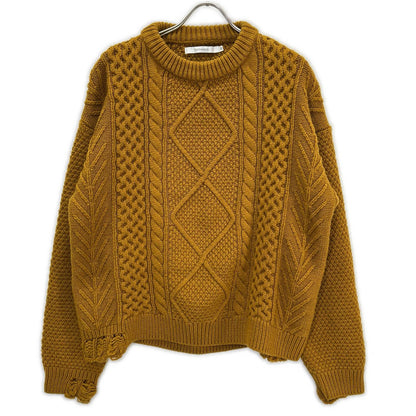VICTIM ヴィクティム マスタード DAMAGE CABLE KNIT トップス