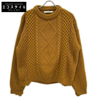 VICTIM ヴィクティム マスタード DAMAGE CABLE KNIT トップス
