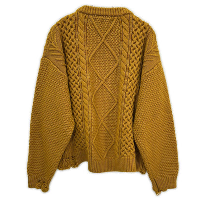 VICTIM ヴィクティム マスタード DAMAGE CABLE KNIT トップス