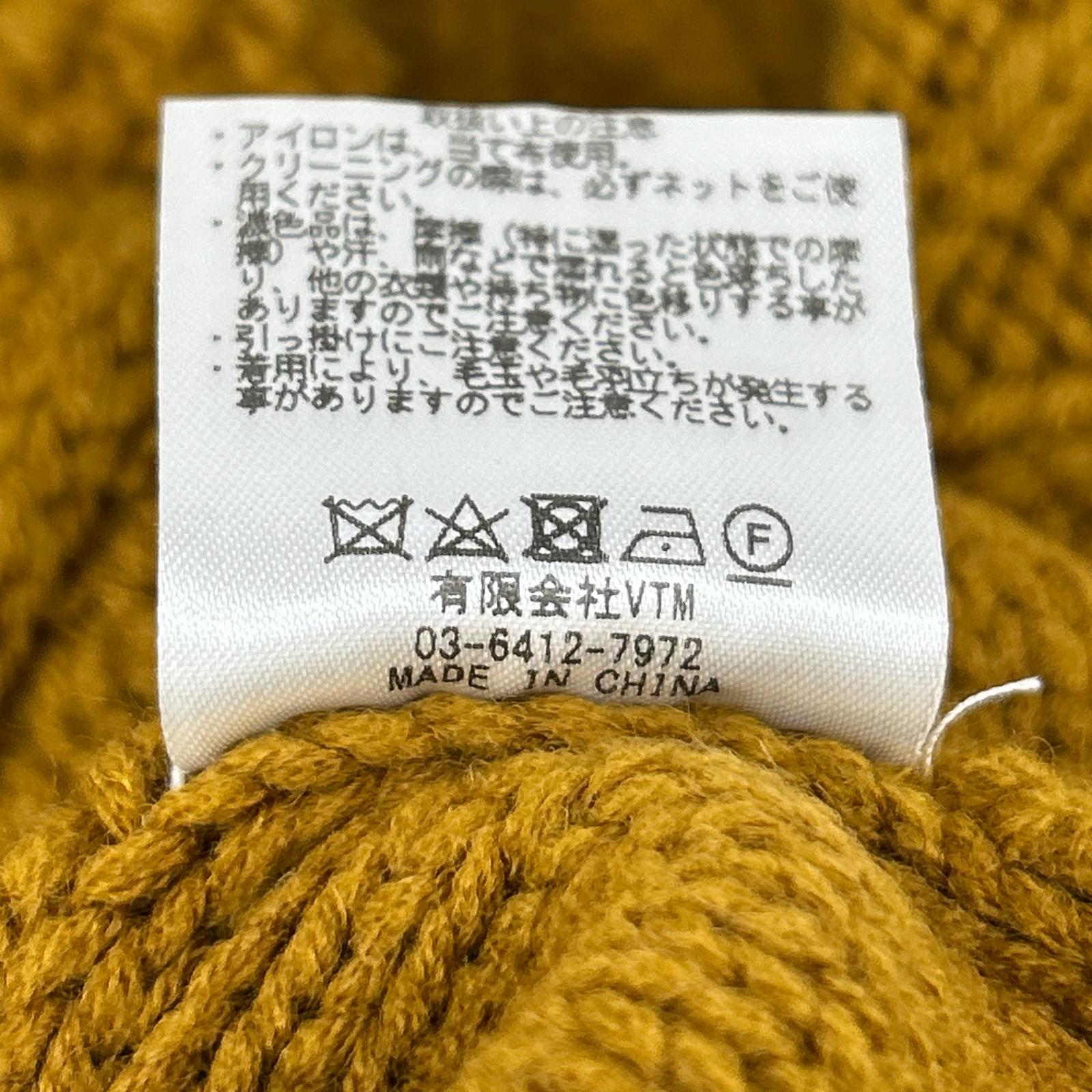 VICTIM ヴィクティム マスタード DAMAGE CABLE KNIT トップス