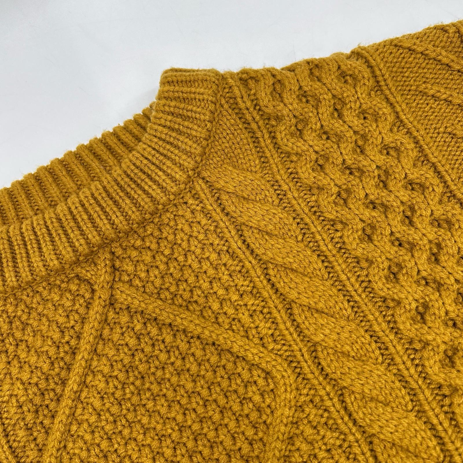VICTIM ヴィクティム マスタード DAMAGE CABLE KNIT トップス