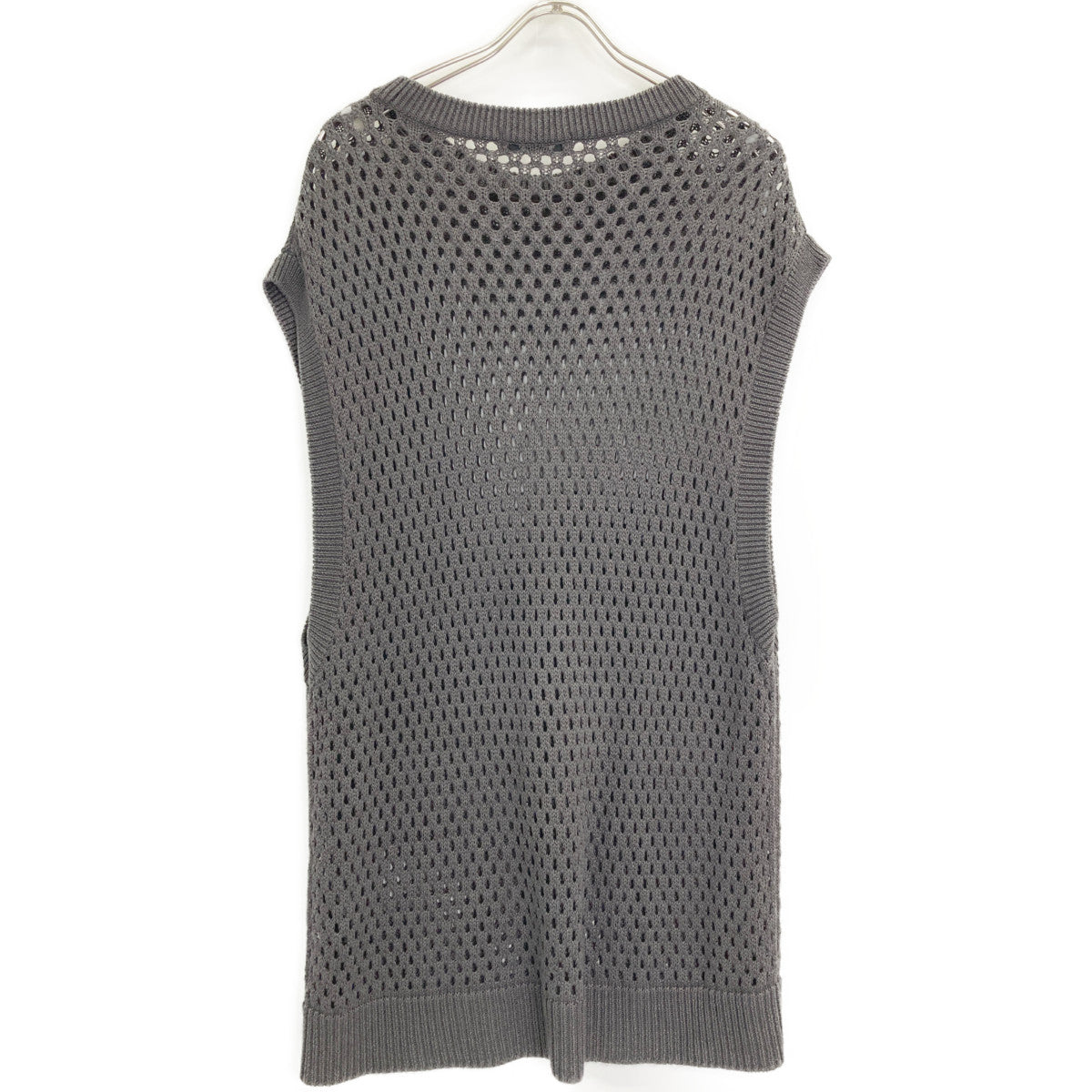 PUBLIC TOKYO 152332003 Gray Cotton x Rayon Mesh Knit Vest FREE Men's