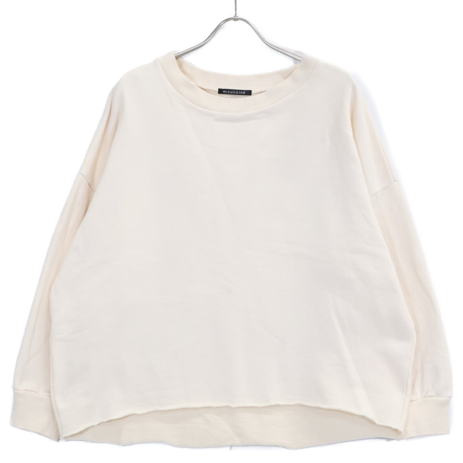 mizuiro ind Ivory 100% Cotton Pullover Sweatshirt Top F