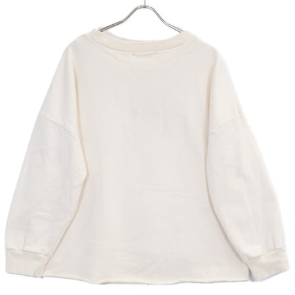 mizuiro ind Ivory 100% Cotton Pullover Sweatshirt Top F