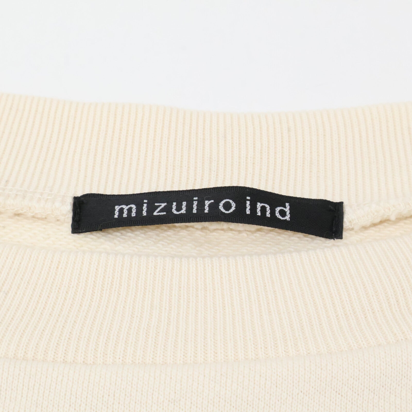 mizuiro ind Ivory 100% Cotton Pullover Sweatshirt Top F