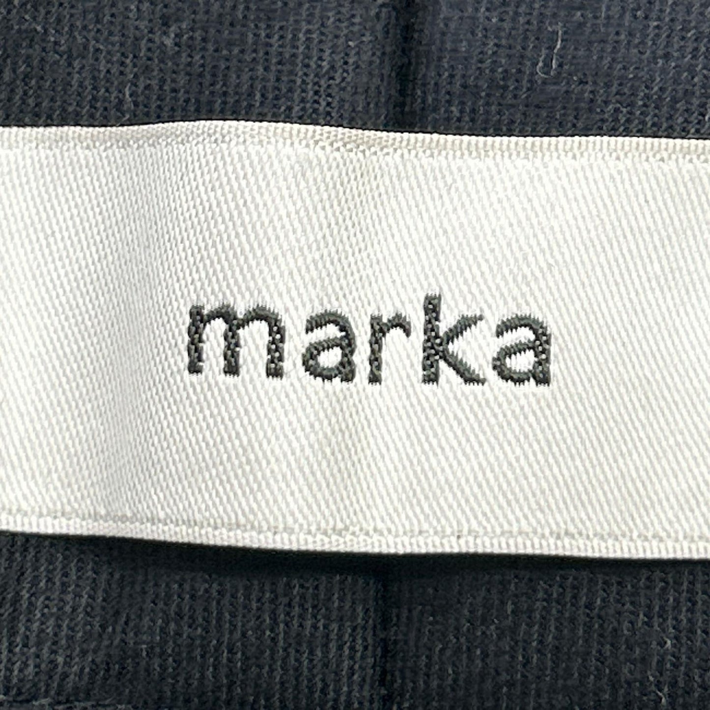 marka マーカ ブラック ウールオフィサーストレートパンツ ボトムス