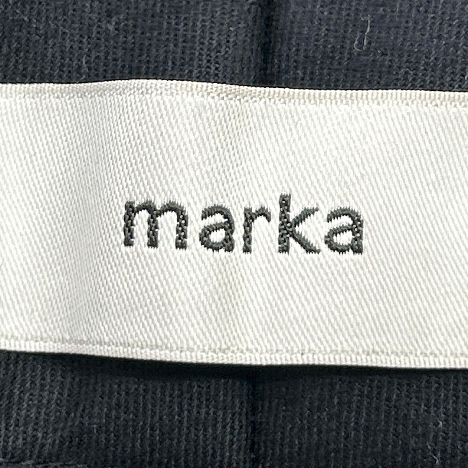marka マーカ ブラック ウールオフィサーストレートパンツ ボトムス