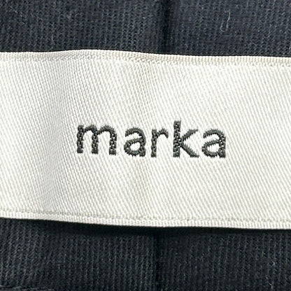 marka マーカ ブラック ウールオフィサーストレートパンツ ボトムス