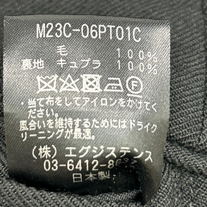 marka マーカ ブラック ウールオフィサーストレートパンツ ボトムス