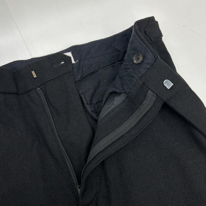 marka マーカ ブラック ウールオフィサーストレートパンツ ボトムス