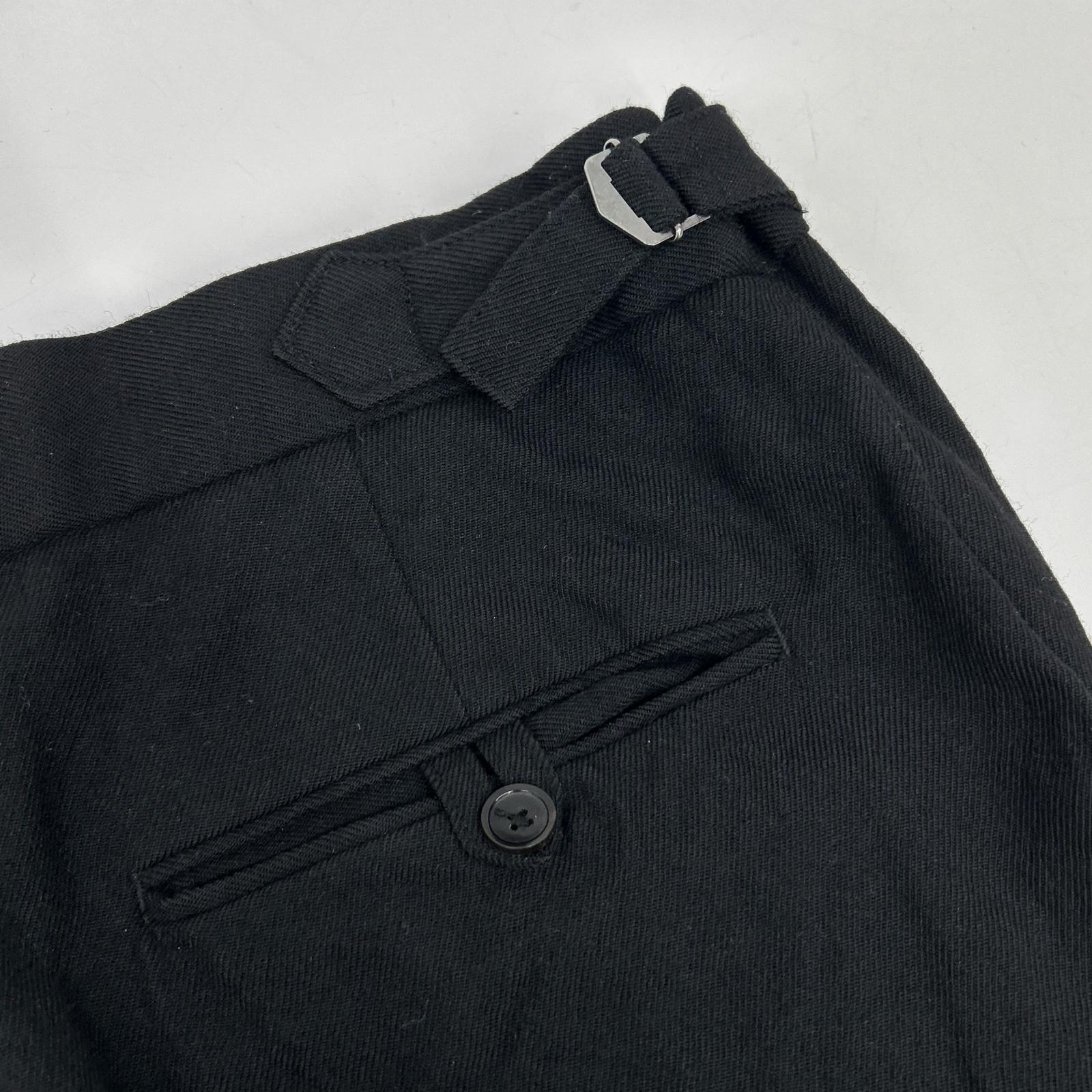 marka マーカ ブラック ウールオフィサーストレートパンツ ボトムス