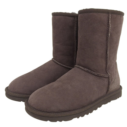 UGG アグ 美品 CLASSIC SHORT ムートンブーツ レディース ブラウン 23cm 5825 シューズ 6(US)