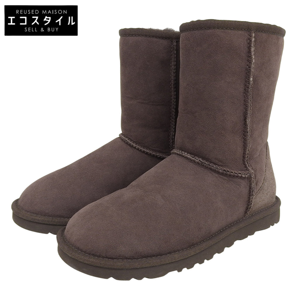 UGG アグ 美品 CLASSIC SHORT ムートンブーツ レディース ブラウン 23cm 5825 シューズ 6(US)