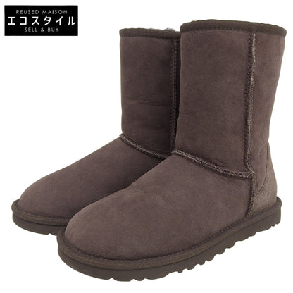 UGG アグ 美品 CLASSIC SHORT ムートンブーツ レディース ブラウン 23cm 5825 シューズ 6(US)