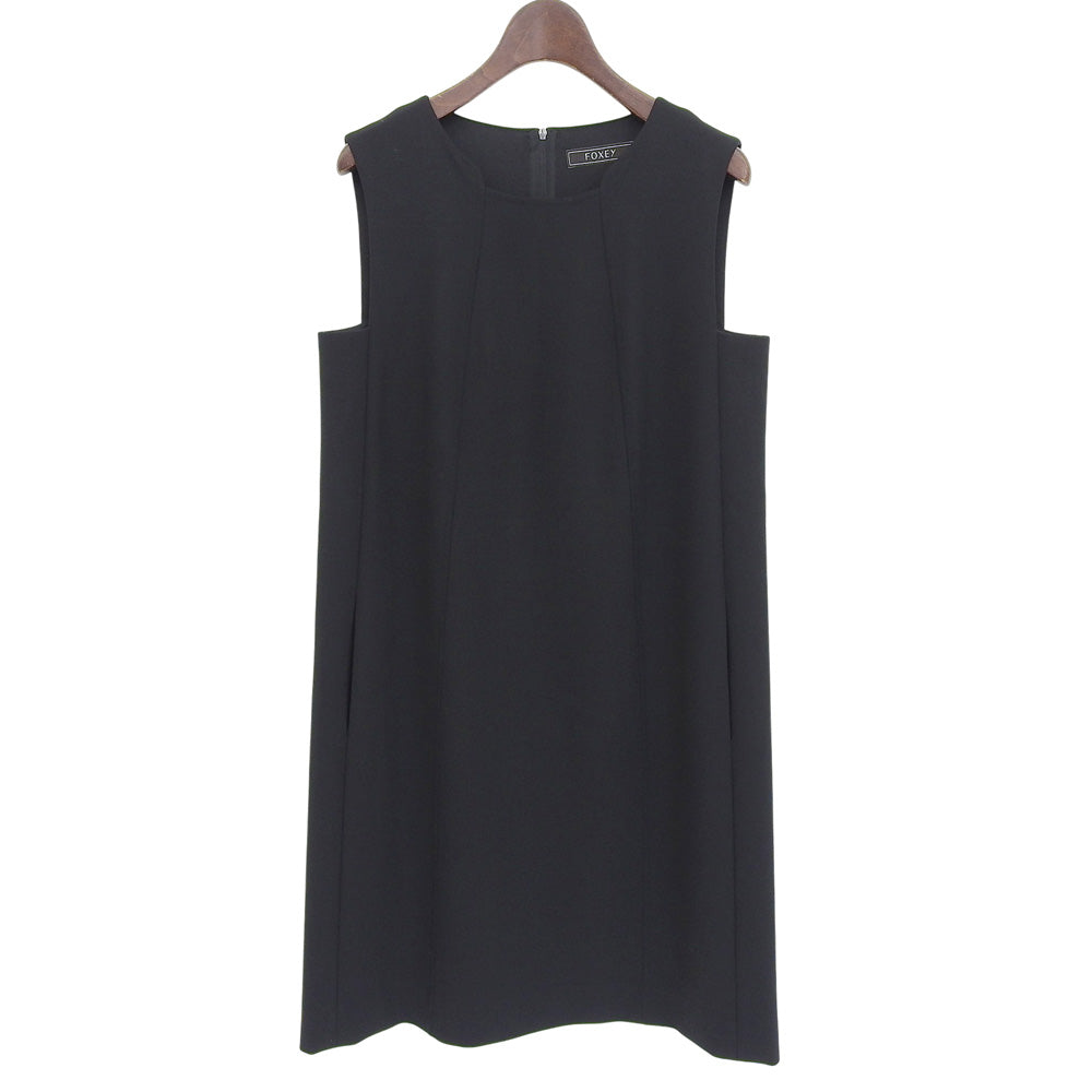 美品 バックジップ ノースリーブ ワンピース レディース ウール混 ブラック 40 37794-AOFI13P ワンピース 40 レディース