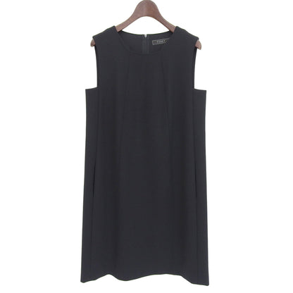 美品 バックジップ ノースリーブ ワンピース レディース ウール混 ブラック 40 37794-AOFI13P ワンピース 40 レディース