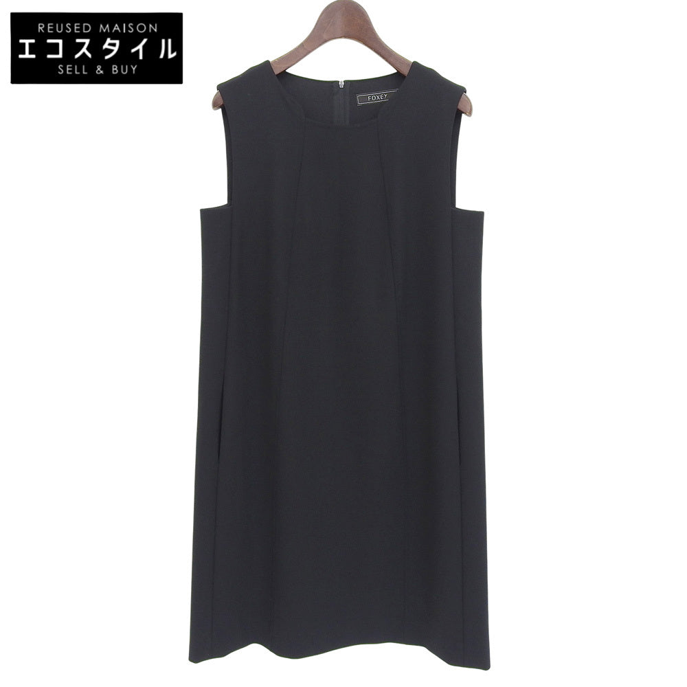 美品 バックジップ ノースリーブ ワンピース レディース ウール混 ブラック 40 37794-AOFI13P ワンピース 40 レディース