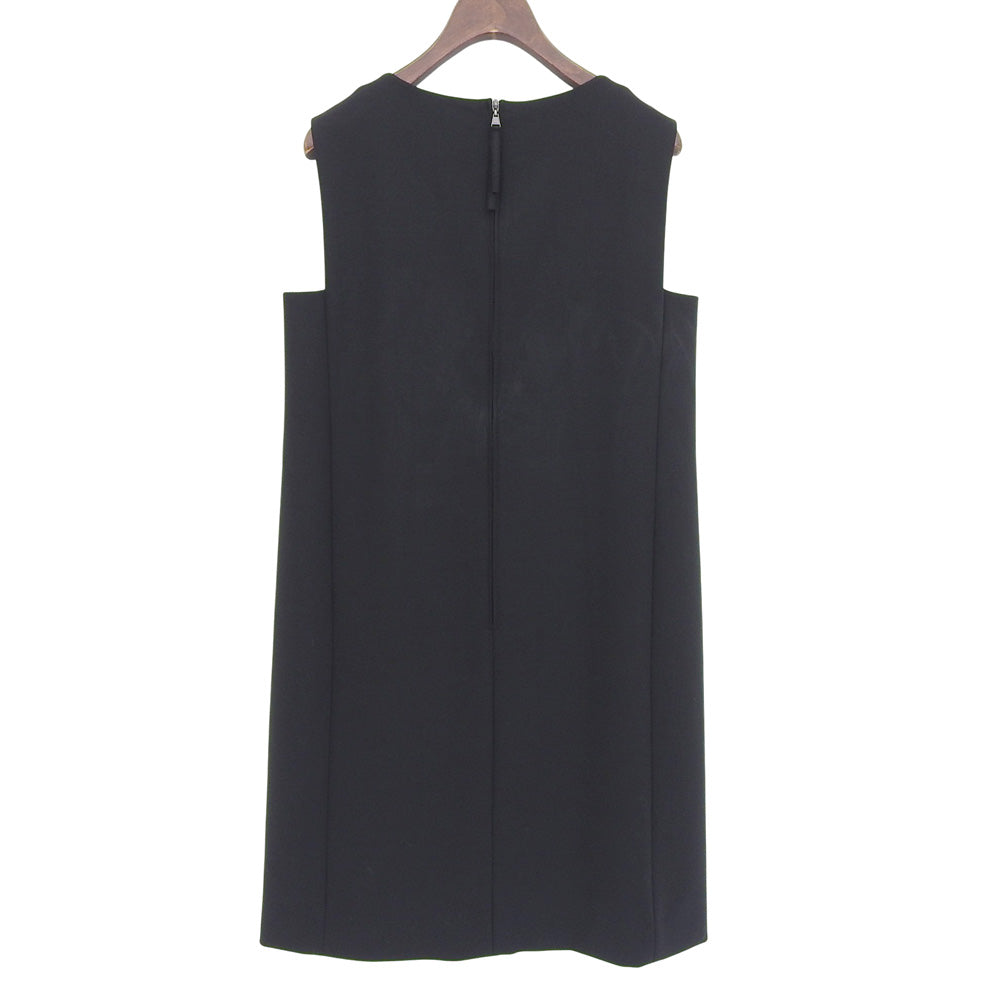 美品 バックジップ ノースリーブ ワンピース レディース ウール混 ブラック 40 37794-AOFI13P ワンピース 40 レディース