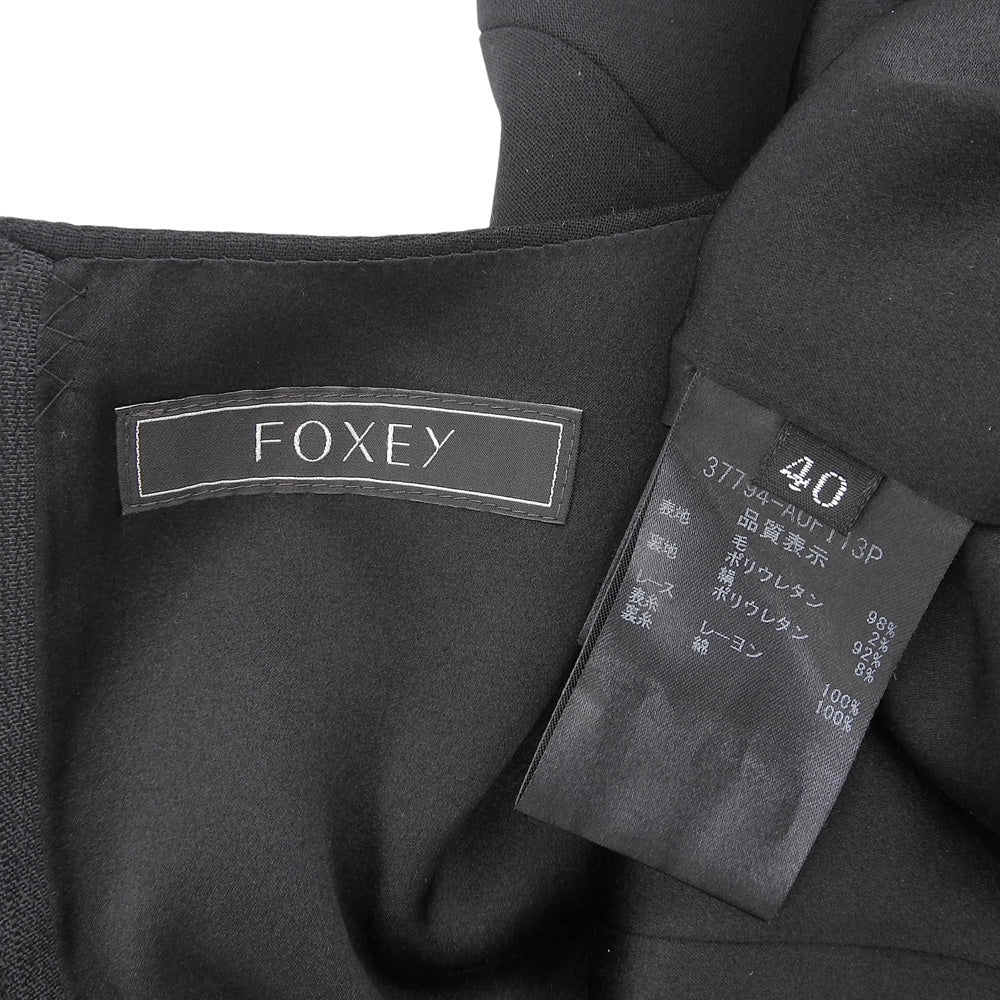 美品 バックジップ ノースリーブ ワンピース レディース ウール混 ブラック 40 37794-AOFI13P ワンピース 40 レディース