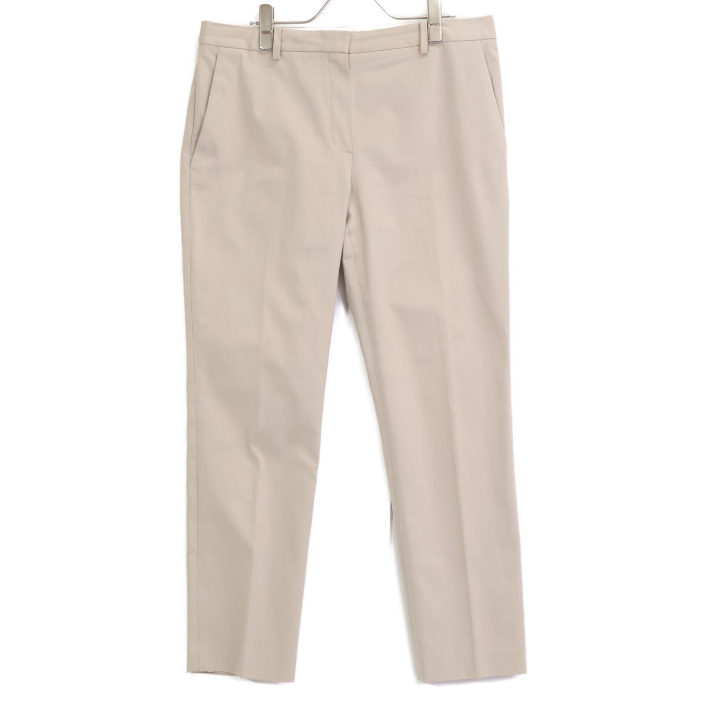 Theory 23SS Beige Stretch Canvas Treeca GZ Pants Bottoms 10 Women's