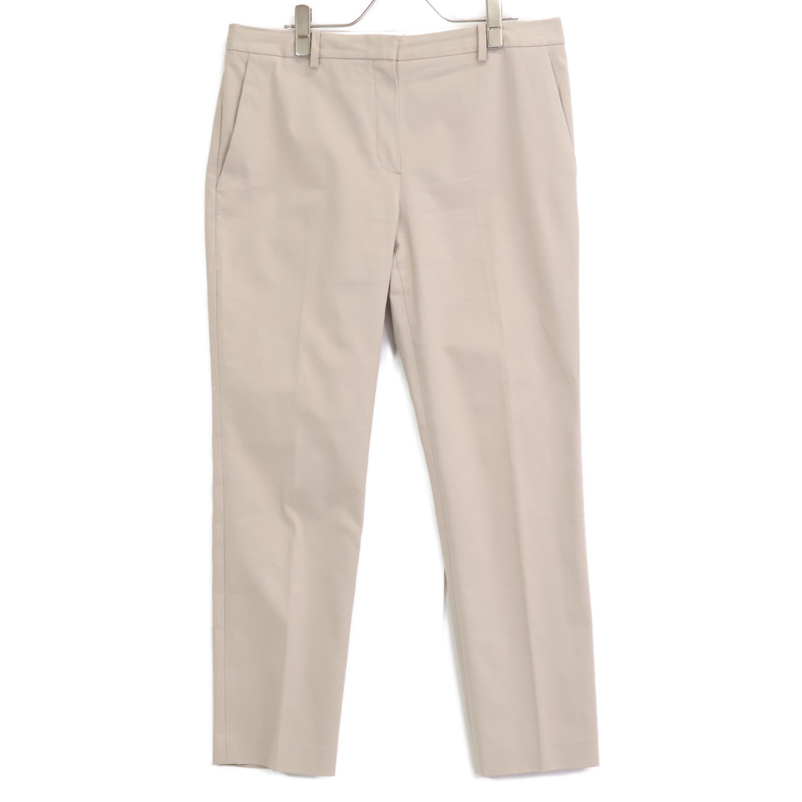 Theory 23SS Beige Stretch Canvas Treeca GZ Pants Bottoms 10 Women's