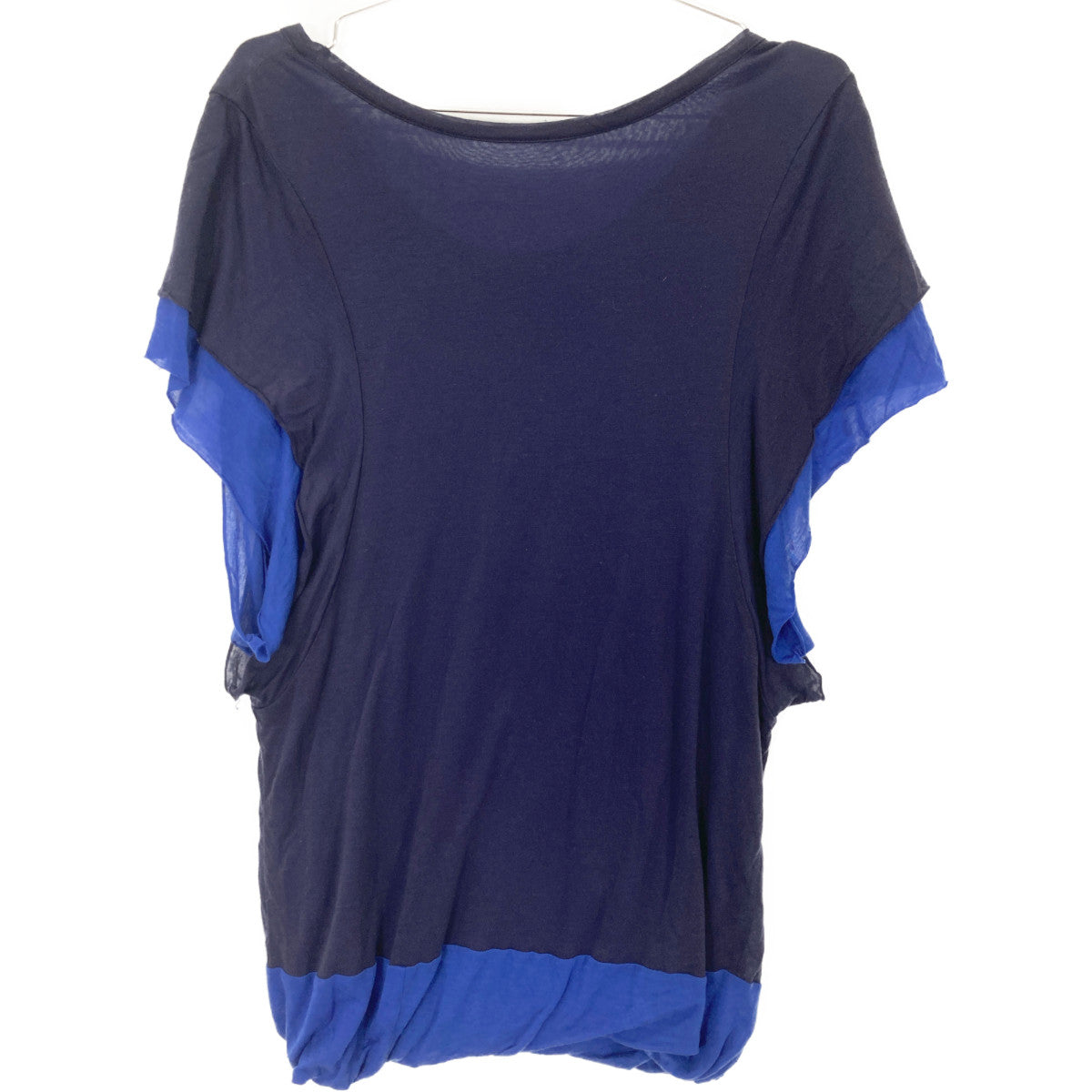 Y's YG-T04-260 Navy x Blue Layered Sleeveless Cut Sew Top 2 Women's