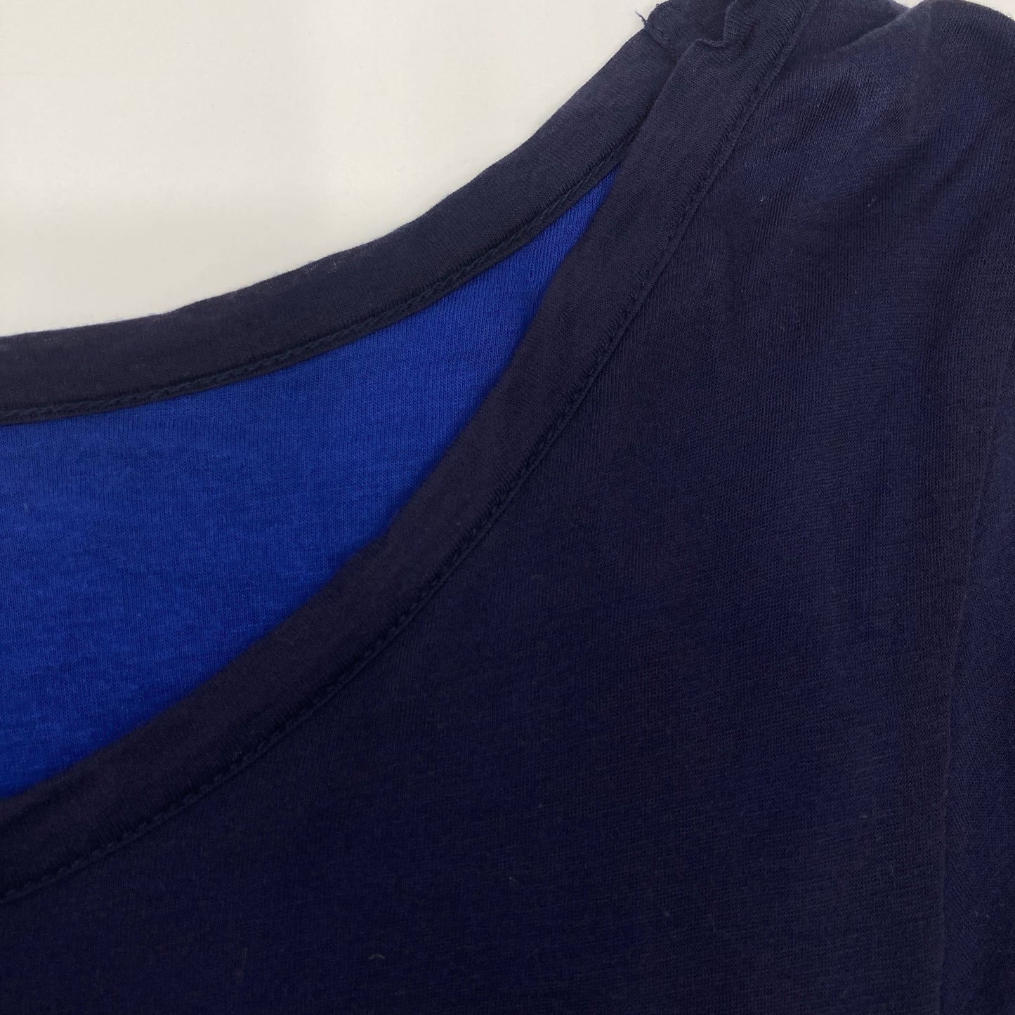 Y's YG-T04-260 Navy x Blue Layered Sleeveless Cut Sew Top 2 Women's