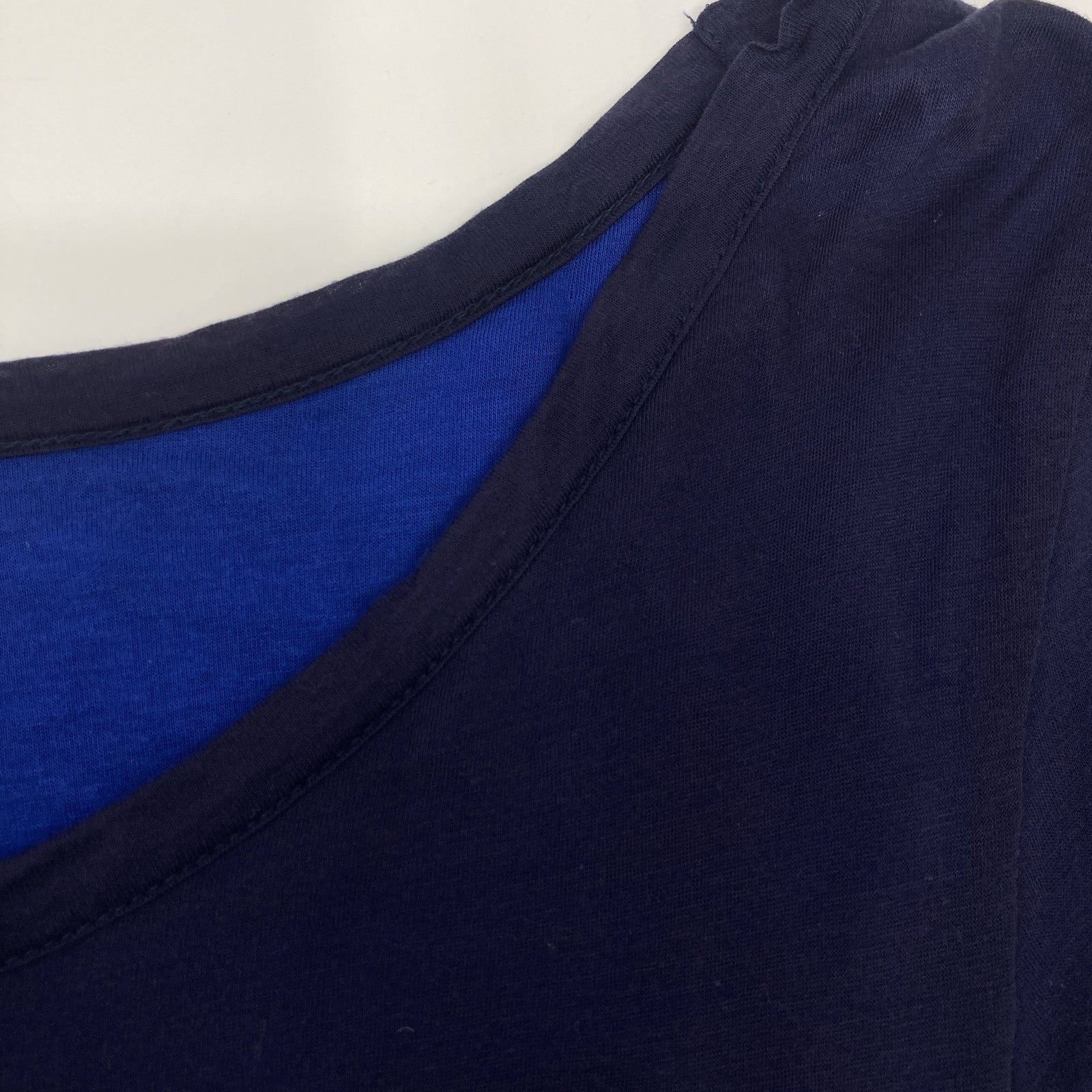 Y's YG-T04-260 Navy x Blue Layered Sleeveless Cut Sew Top 2 Women's