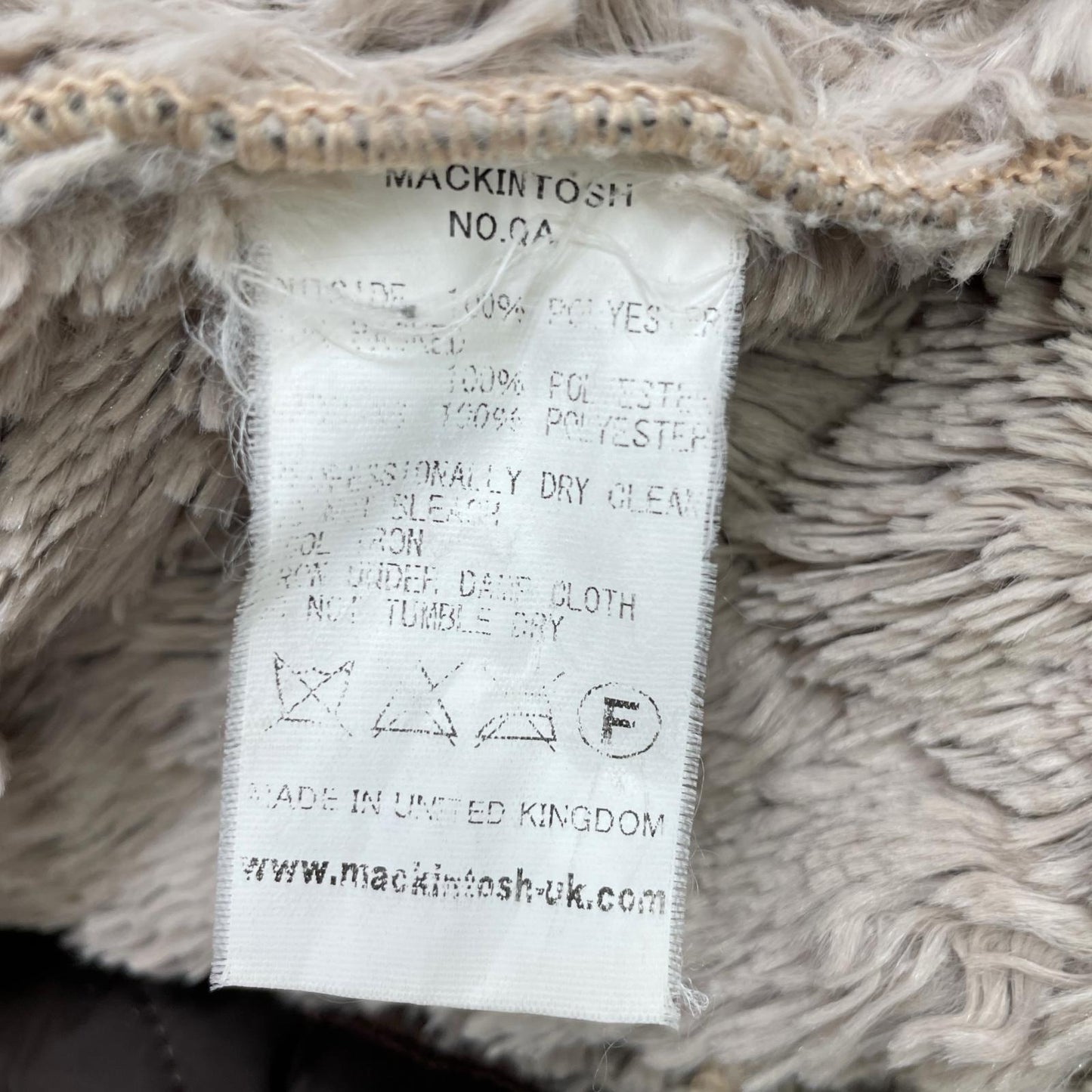 MACKINTOSH 麦金托什 棕色 内衬羊羔绒 菱格 36码 大衣