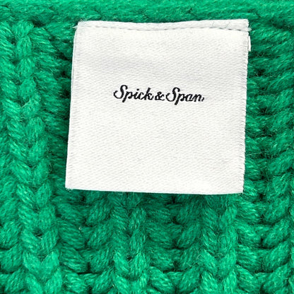 Spick&Span スピック＆スパン グリーン ウール×アクリル レターマンビッグニットカーディガン トップス