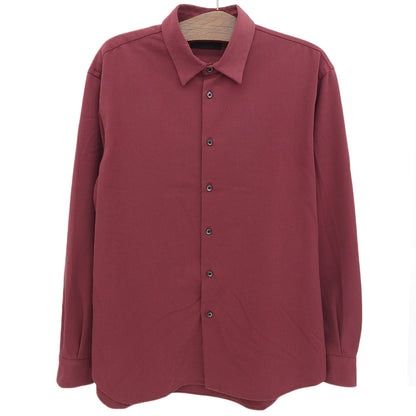 jun hashimoto ジュンハシモト ポリエステル×レーヨン ボタンダウン ロングスリーブ シャツ トップス メンズ レッド 4 トップス