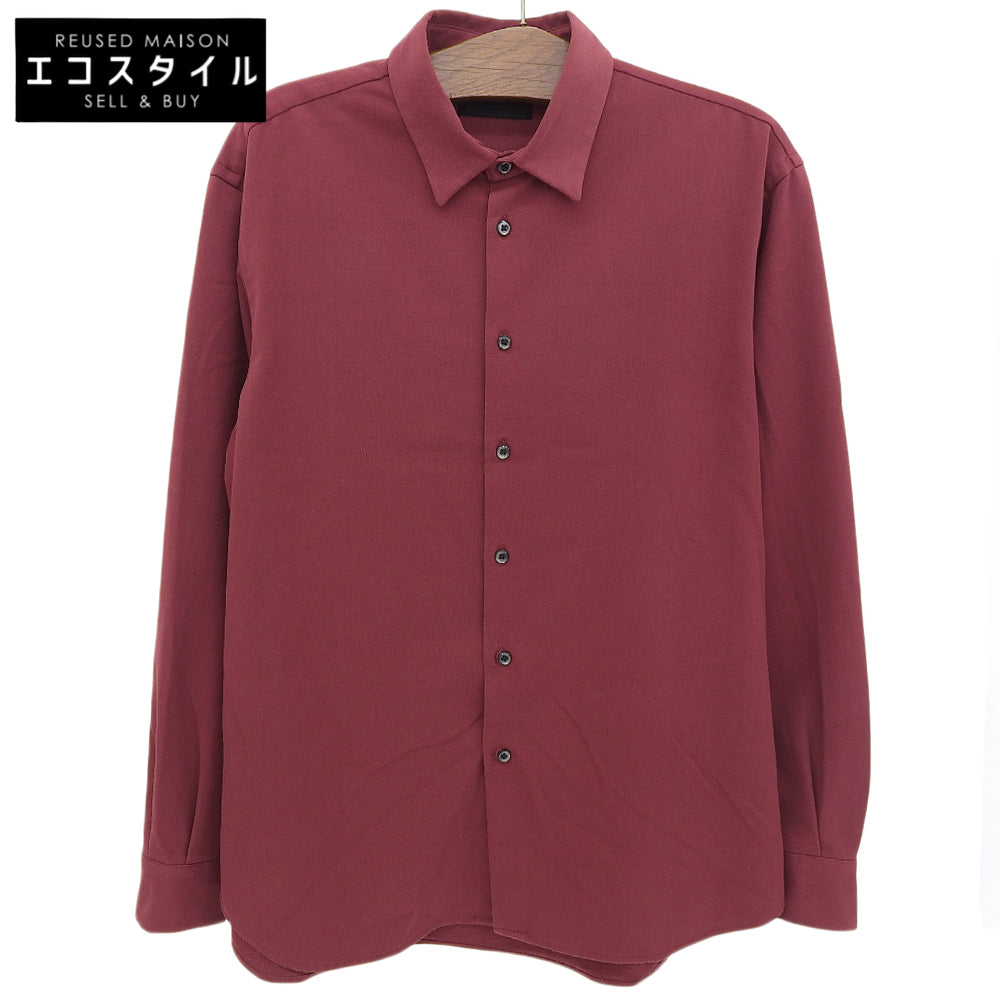 jun hashimoto ジュンハシモト ポリエステル×レーヨン ボタンダウン ロングスリーブ シャツ トップス メンズ レッド 4 トップス