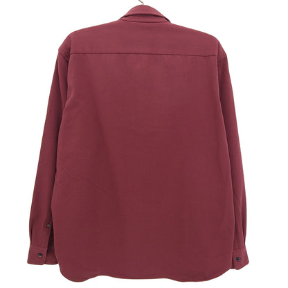 jun hashimoto ジュンハシモト ポリエステル×レーヨン ボタンダウン ロングスリーブ シャツ トップス メンズ レッド 4 トップス 4