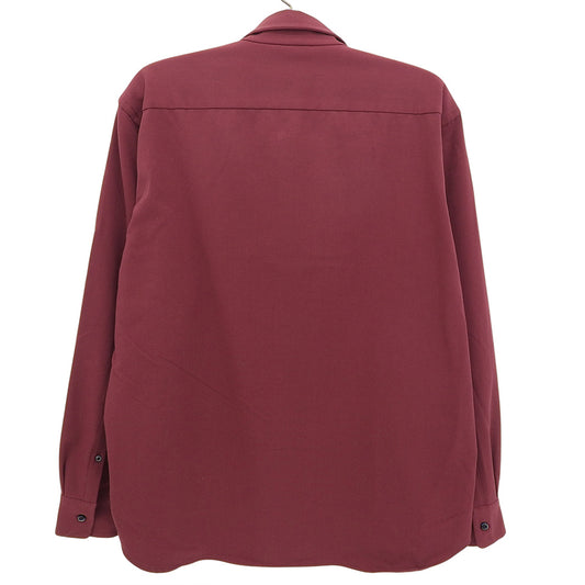 jun hashimoto ジュンハシモト ポリエステル×レーヨン ボタンダウン ロングスリーブ シャツ トップス メンズ レッド 4 トップス
