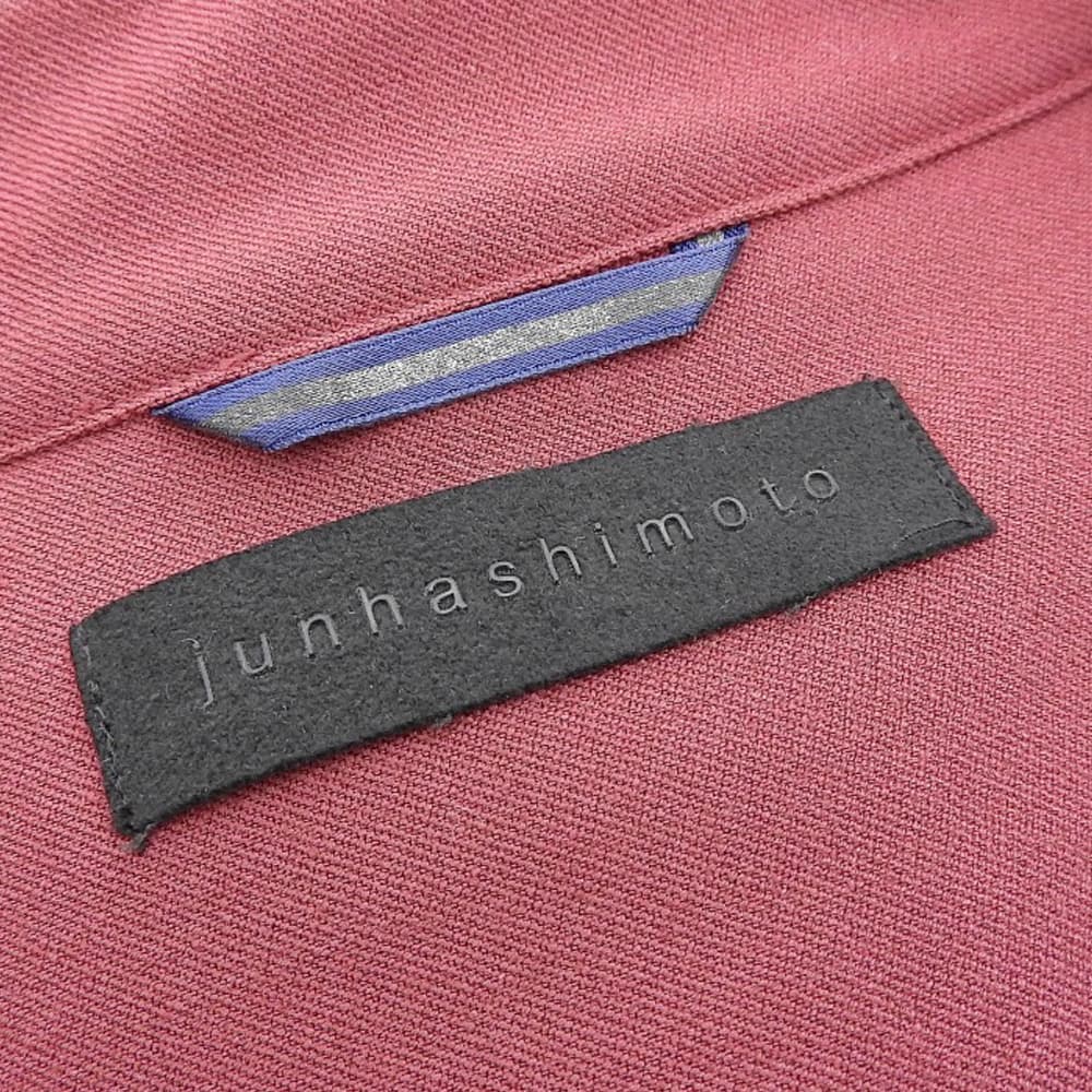 jun hashimoto ジュンハシモト ポリエステル×レーヨン ボタンダウン ロングスリーブ シャツ トップス メンズ レッド 4 トップス