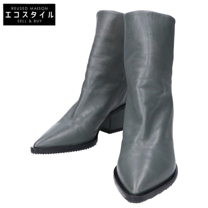 Halmanera Halmanera 23AW Gray GEMA26 Pointed Toe Chunky Short Boots Shoes 36 Women's