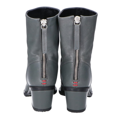 Halmanera Halmanera 23AW Gray GEMA26 Pointed Toe Chunky Short Boots Shoes 36 Women's