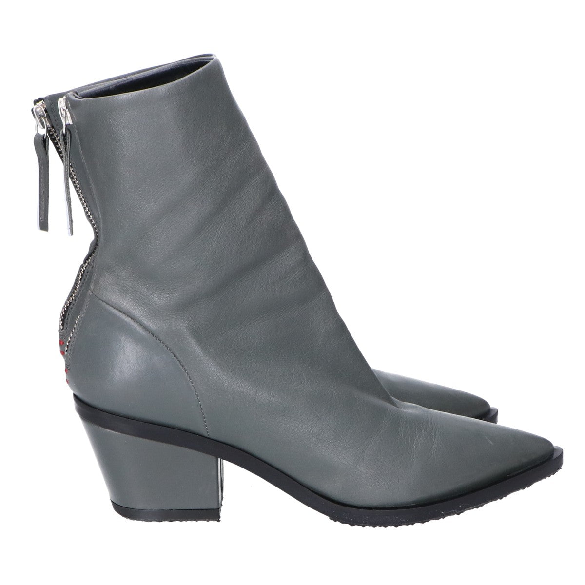 Halmanera Halmanera 23AW Gray GEMA26 Pointed Toe Chunky Short Boots Shoes 36 Women's