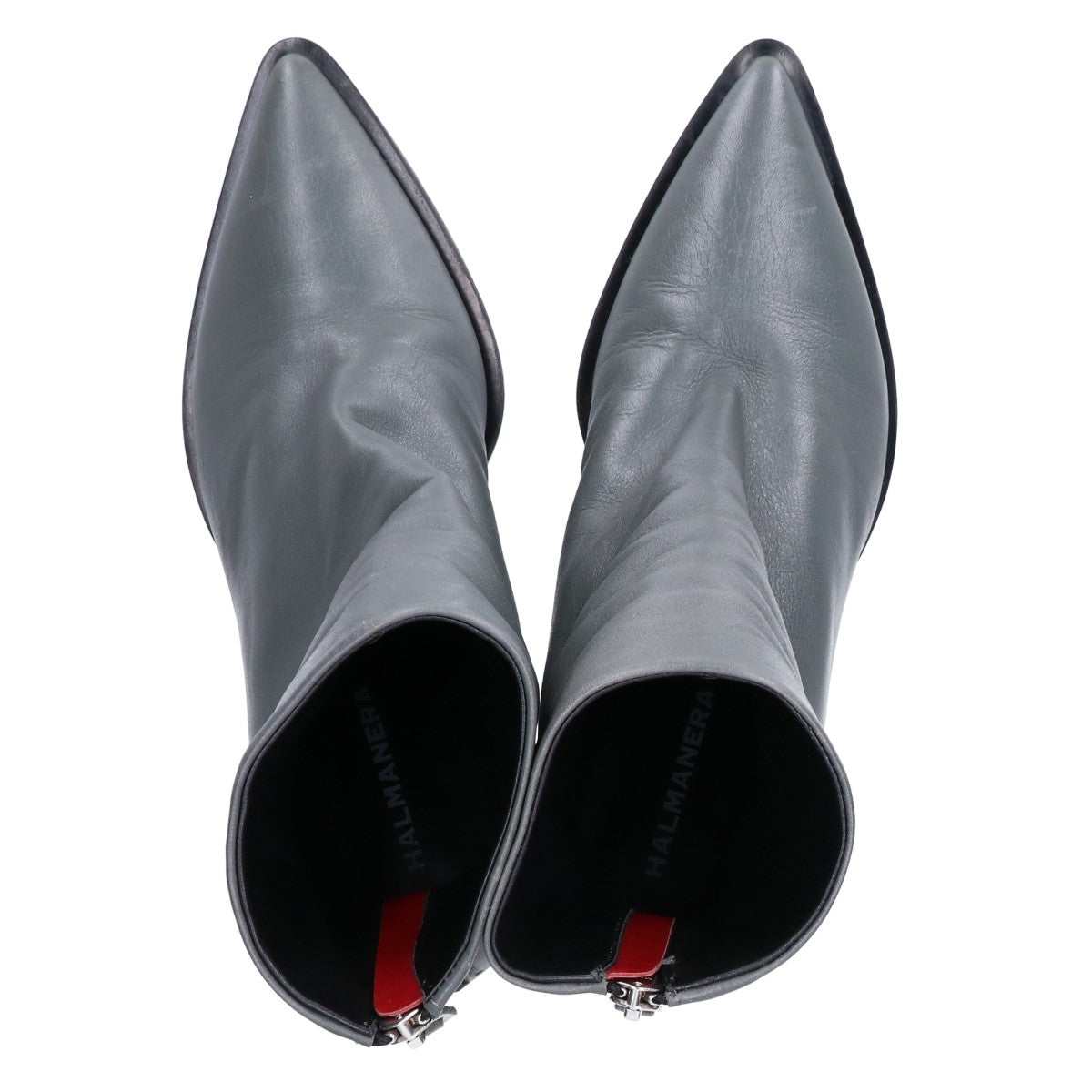 Halmanera Halmanera 23AW Gray GEMA26 Pointed Toe Chunky Short Boots Shoes 36 Women's