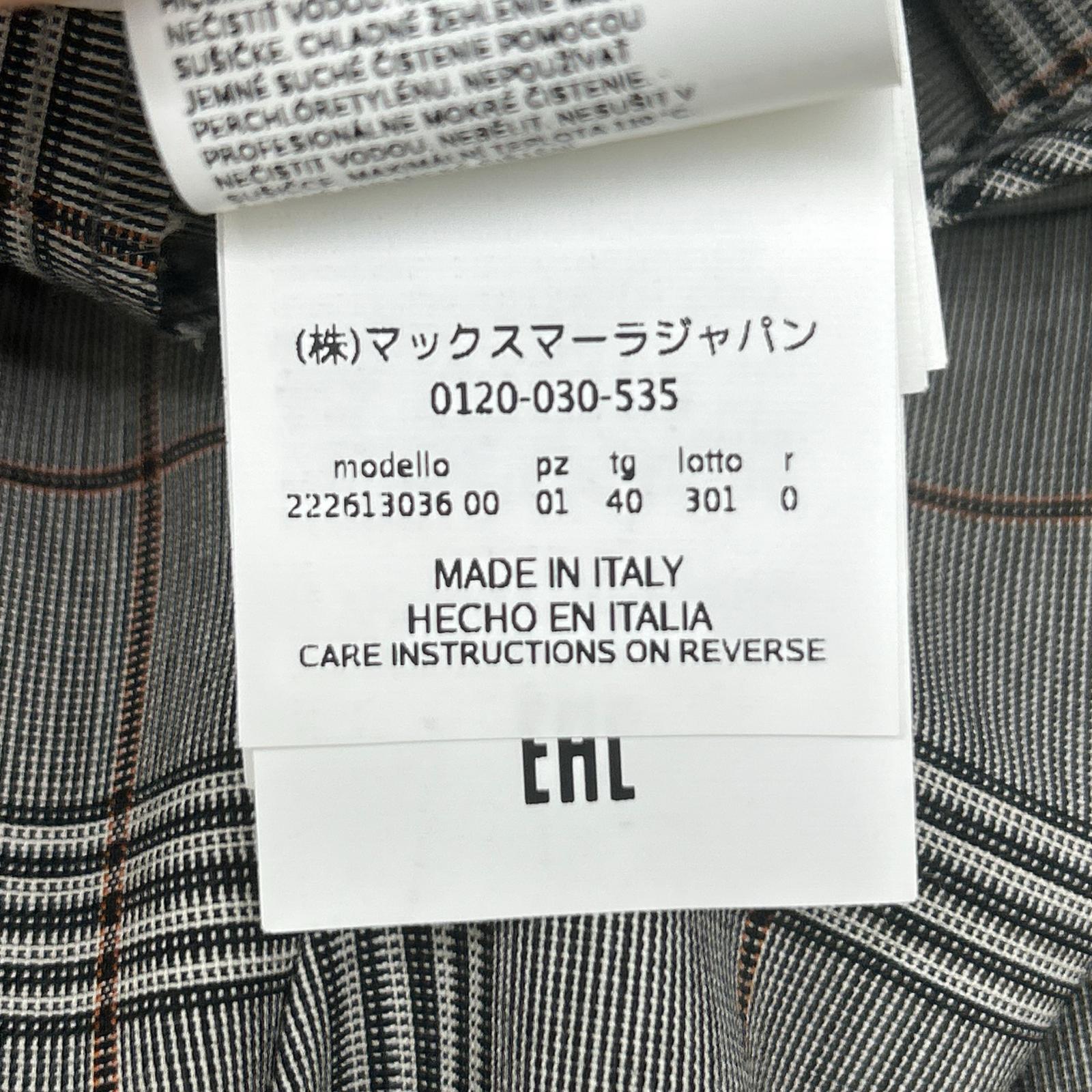SPORTMAX スポーツマックス グレー チェック 袖レザー切り替え ロングワンピース ワンピース