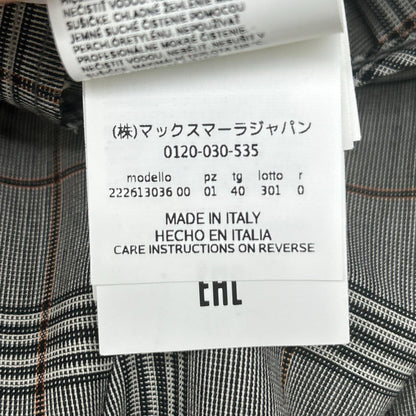 SPORTMAX スポーツマックス グレー チェック 袖レザー切り替え ロングワンピース ワンピース